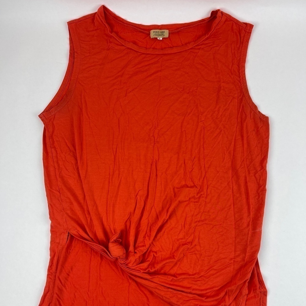 Piko 1988 Tank Top Womens Small Orange Knot Front Sleeveless